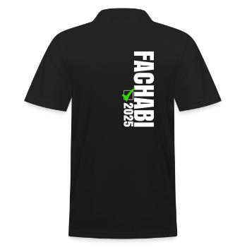 Fachabi Bestanden 2025 - Männer Poloshirt - Schwarz - Hinten - Kai (181cm)