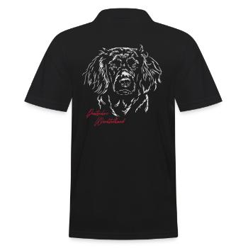 DEUTSCHER WACHTELHUND Wilsigns Jagdhund Jäger - Männer Poloshirt - Schwarz - Hinten - Kai (181cm)