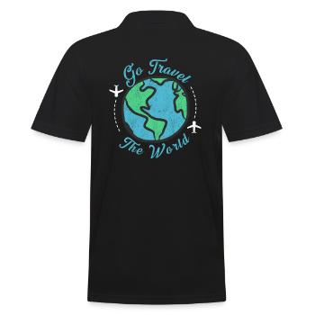 Voyager dans le monde - allez parcourir le monde! - Polo Homme - noir - Dos - Kai (181cm)
