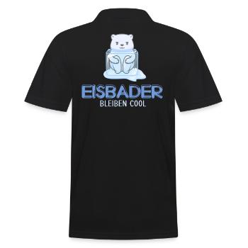 eisbaden eisloch pudelmütze jagertee eisbader - Männer Poloshirt - Schwarz - Hinten - Kai (181cm)