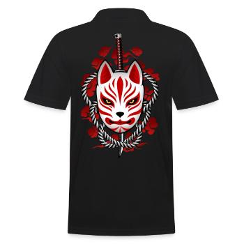 Japan Kitsune - Masque Démon de la forêt - Polo Homme - noir - Dos - Kai (181cm)