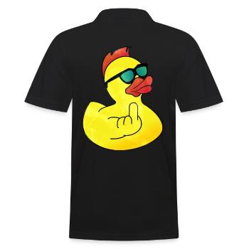 Gummiente Coole Badeente - Männer Poloshirt - Schwarz - Hinten - Kai (181cm)