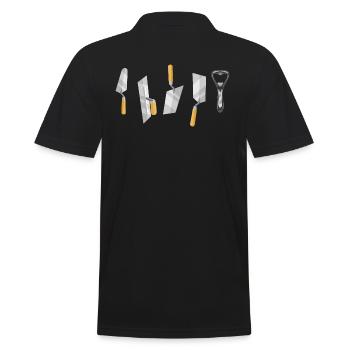 mason craftsmen brick mortar mason trowel - Men's Polo Shirt - black - Back - Kai (181cm)