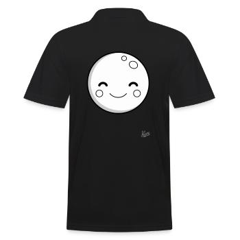 Sweet Smiling Moon: Dreamy Nights - Men's Polo Shirt - black - Back - Kai (181cm)