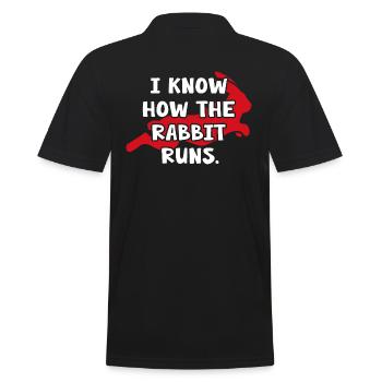 Hase "know how the rabbit runs" Kaninchen - Men's Polo Shirt - black - Back - Kai (181cm)