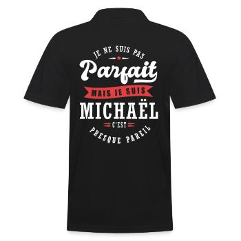 Michaël Parfait Cadeau prenom michael - Polo Homme - noir - Dos - Kai (181cm)