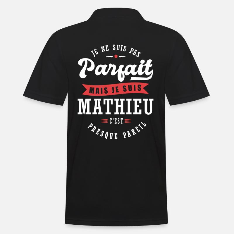 Mathieu Parfait Cadeau prenom mathieu - Polo Homme - noir