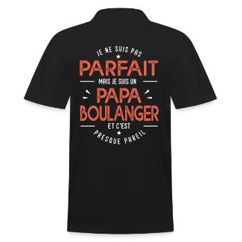 je suis un papa boulanger cadeau boulanger humour - Polo Homme - noir - Dos - Kai (181cm)