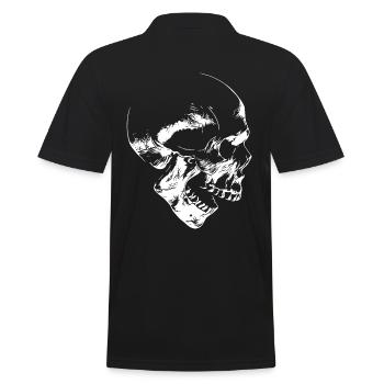 Totenkopf - Männer Poloshirt - Schwarz - Hinten - Kai (181cm)