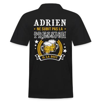 Adrien bière Adrien cadeau adrien fête - Polo Homme - noir - Dos - Kai (181cm)