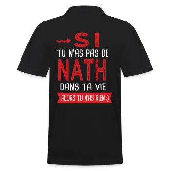 Nath dans ta vie Humour Nathalie Nathan - Polo Homme - noir - Dos - Kai (181cm)