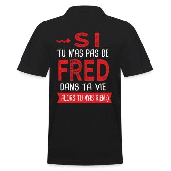 fred dans ta vie Humour Frédérique Frédéric - Polo Homme - noir - Dos - Kai (181cm)