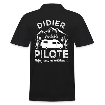 Didier véritable pilote camping car Humour - Polo Homme - noir - Dos - Kai (181cm)