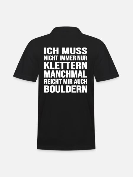 bouldern boulderfelsen freiklettern boulderzeit - Männer Poloshirt - Schwarz