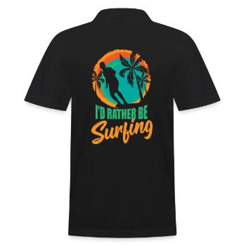 I'd rahter be surfing - Surfing Sport - Männer Poloshirt - Schwarz - Hinten - Kai (181cm)
