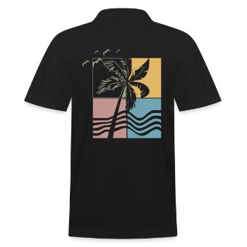 Surf Style - Surfing Sport - Männer Poloshirt - Schwarz - Hinten - Kai (181cm)