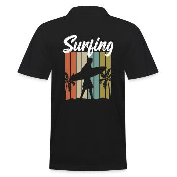Surf Style - Surfing Sport - Männer Poloshirt - Schwarz - Hinten - Kai (181cm)