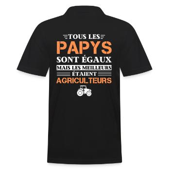 Papy Paysan Cadeau Meilleur Agriculteur Humour - Polo Homme - noir - Dos - Kai (181cm)