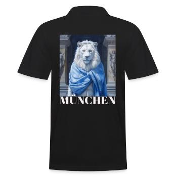 bayrischer Löwe, München, Stadt , Löwe - Männer Poloshirt - Schwarz - Hinten - Kai (181cm)