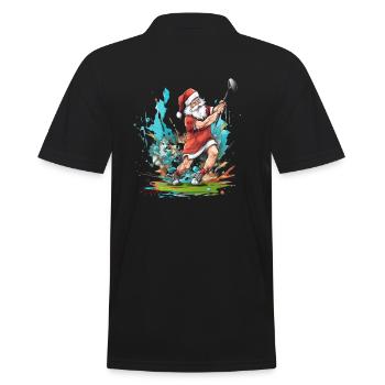Beaux cadeaux de Noël, Santa Claus Golf - Polo Homme - noir - Dos - Kai (181cm)