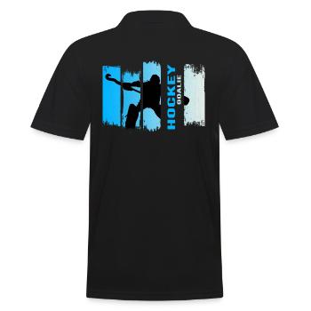 hockey I gardien de but bleu grunge hockey sur gazon - Polo Homme - noir - Dos - Kai (181cm)