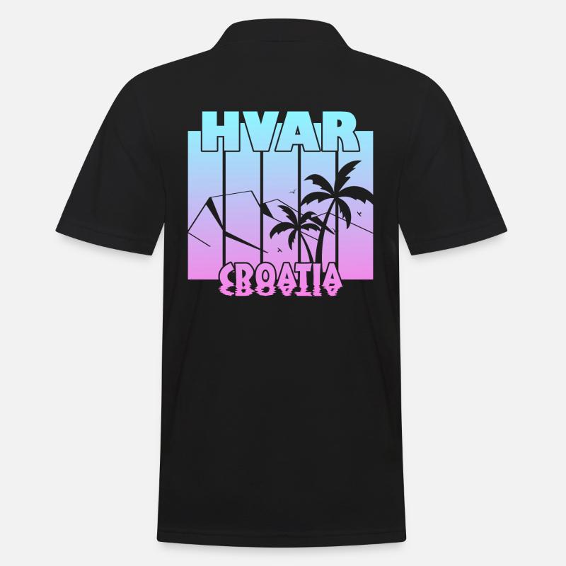 Hvar Croatia - Männer Poloshirt - Schwarz