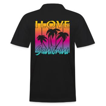 ich liebe santorini - Männer Poloshirt - Schwarz - Hinten - Kai (181cm)