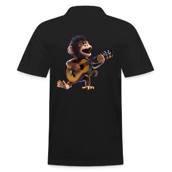 Monkey guitarist - Men's Polo Shirt - black - Back - Kai (181cm)