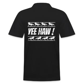 Yee-haw, Cavalier, Cavalier, Chevaux, Rodéo, Cowboy - Polo Homme - noir - Dos - Kai (181cm)