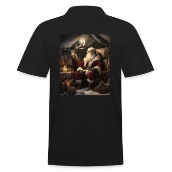 Ugly Christmas,Christmas Beautiful Presents,Tent - Men's Polo Shirt - black - Back - Kai (181cm)