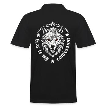 Fear - Männer Poloshirt - Schwarz - Hinten - Kai (181cm)