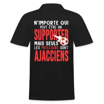 Cadeau foot ajaccio supporter football ajaccien - Polo Homme - noir - Dos - Kai (181cm)
