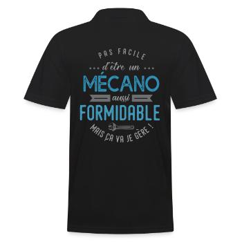 mécanisien mécano formidable - Polo Homme - noir - Dos - Kai (181cm)