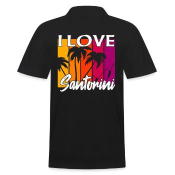 ich liebe santorini - Männer Poloshirt - Schwarz - Hinten - Kai (181cm)