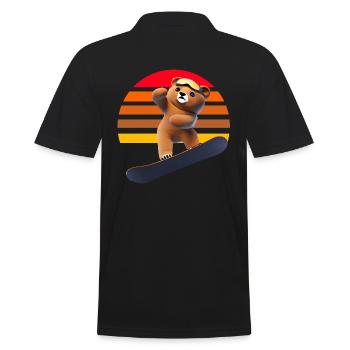 Snowboarding Bear - Polo Homme - noir - Dos - Kai (181cm)
