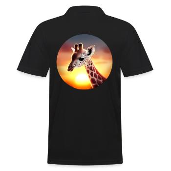 Young giraffe in sunset - Men's Polo Shirt - black - Back - Kai (181cm)