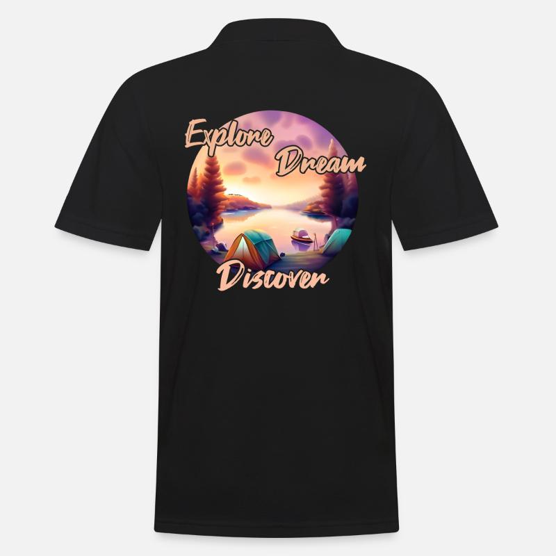 Camping Aventure Explorer Dream Discover - Polo Homme - noir