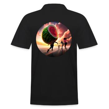 Watermelon madness - Men's Polo Shirt - black - Back - Kai (181cm)