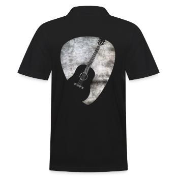 Gitarren Plektrum - Gitarre Rock Metal Roll Band - Männer Poloshirt - Schwarz - Hinten - Kai (181cm)