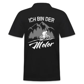 MTB - ICH BIN DER MOTOR - ohne Akku - Männer Poloshirt - Schwarz - Hinten - Kai (181cm)