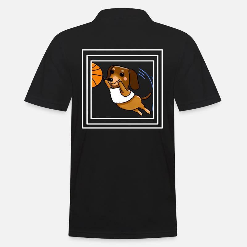 Here Comes The Basketbarker - Männer Poloshirt - Schwarz