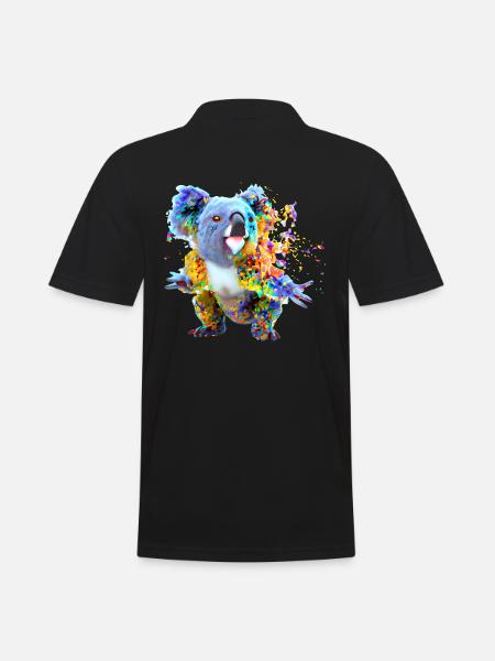 Koala in explosion of colour - Men's Polo Shirt - black
