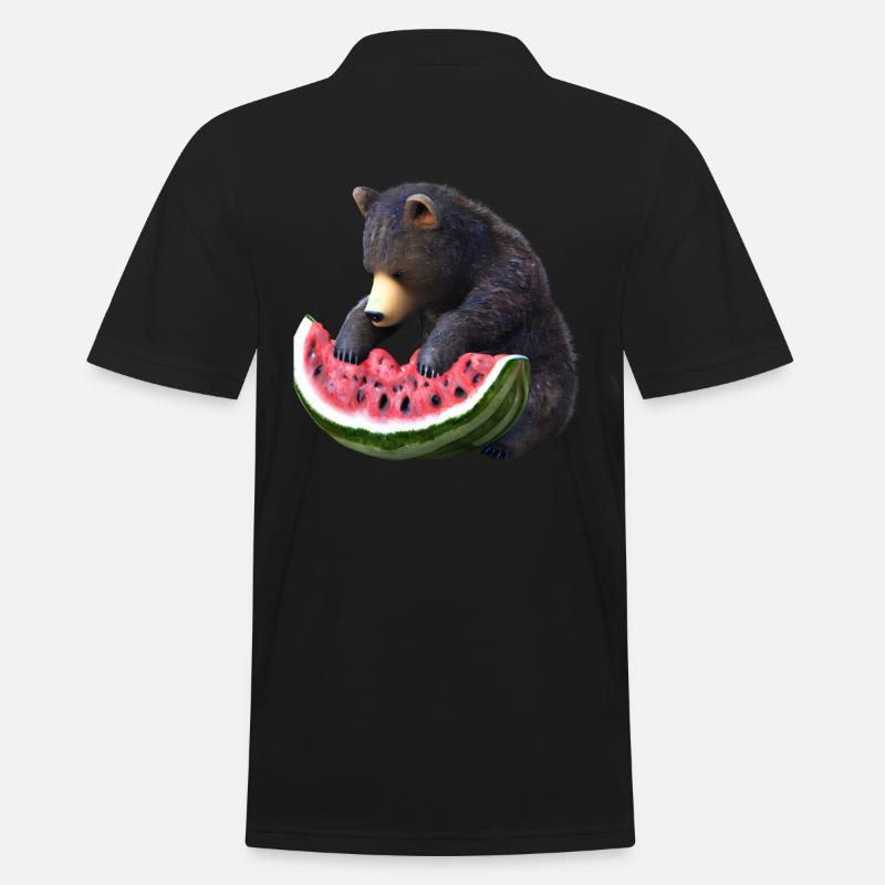 Ours à la pastèque - Polo Homme - noir