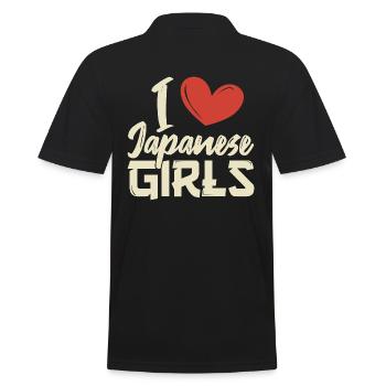 I love Japanese girls - Men's Polo Shirt - black - Back - Kai (181cm)