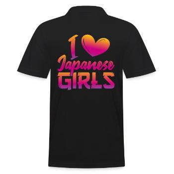 J’aime les filles japonaises - Polo Homme - noir - Dos - Kai (181cm)