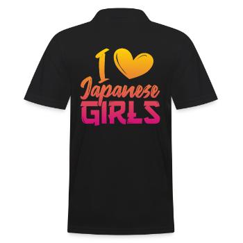 J’aime les filles japonaises - Polo Homme - noir - Dos - Kai (181cm)