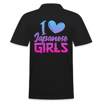 J’aime les filles japonaises - Polo Homme - noir - Dos - Kai (181cm)