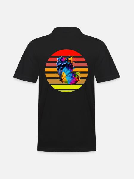 Butterfly with splashes of paint - Men's Polo Shirt - black