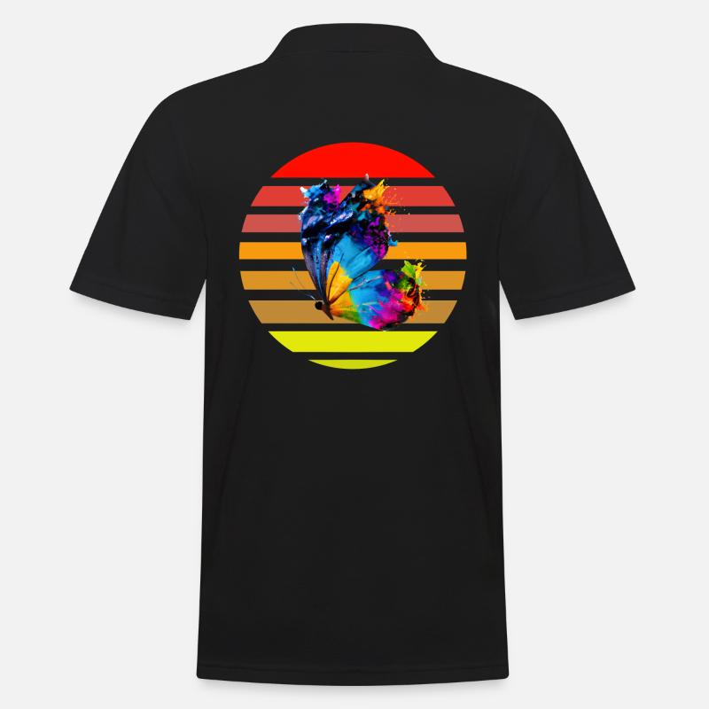 Schmetterling mit Farbklecksen - Männer Poloshirt - Schwarz