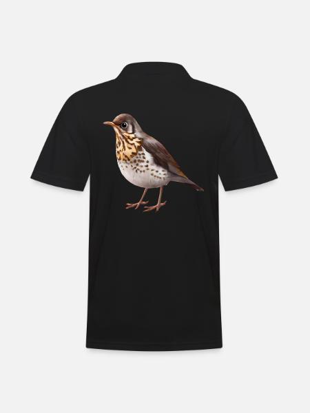 Grive oiseau - Polo Homme - noir